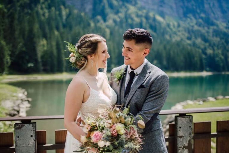 Alpine Lake Wedding in Morzine - Montriond, French ALps